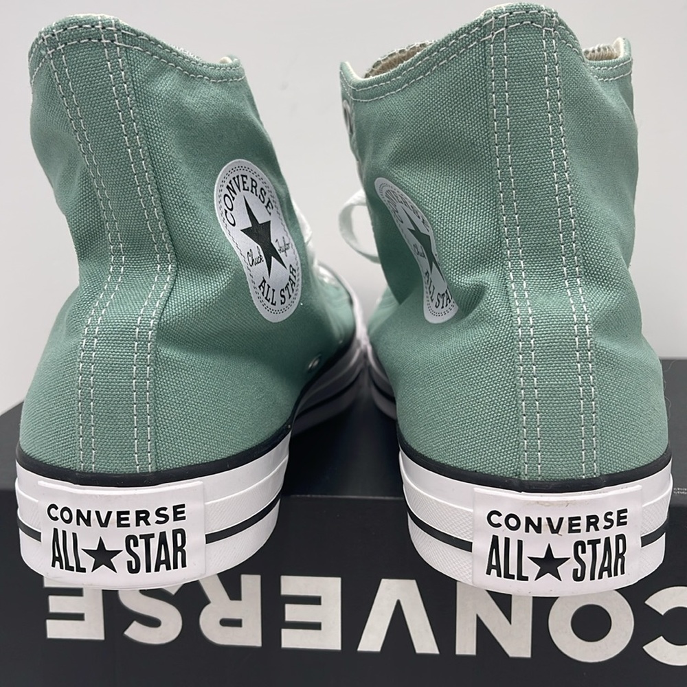 Converse Men’s High Tops in Mint Green Chuck Taylor All Star Canvas Sneakers - Picture 13 of 16